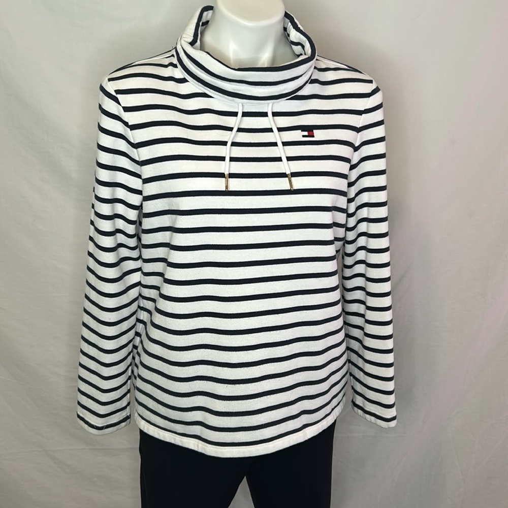 Tommy Hilfiger Black and White Striped Top